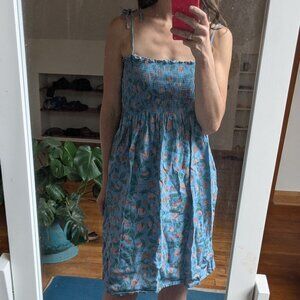 Oeuf Smocked Floral Print Dress